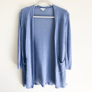 J. Jill Sky Blue Cardigan linen blend XS Petite